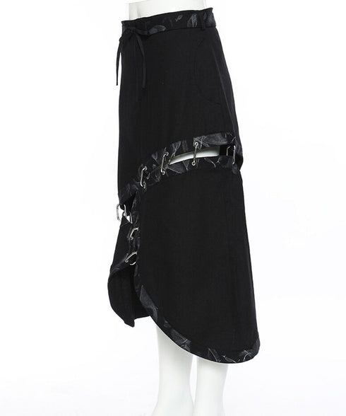 Deconstructed Safety Pin Print Skirt